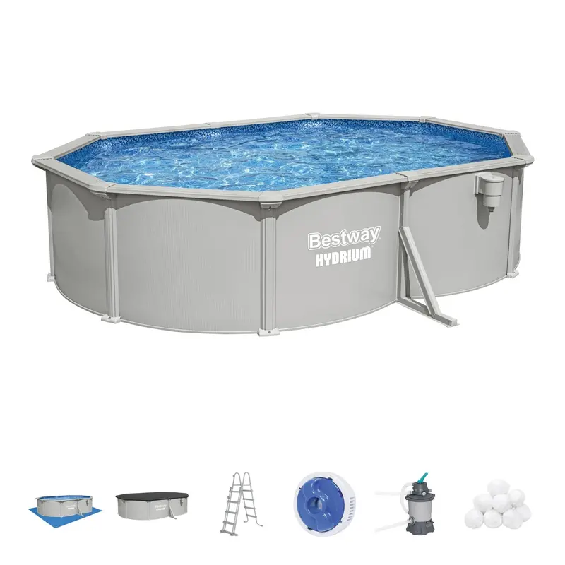16.5-Foot Oval Hydrium Steel Above-Ground Pool Bundle