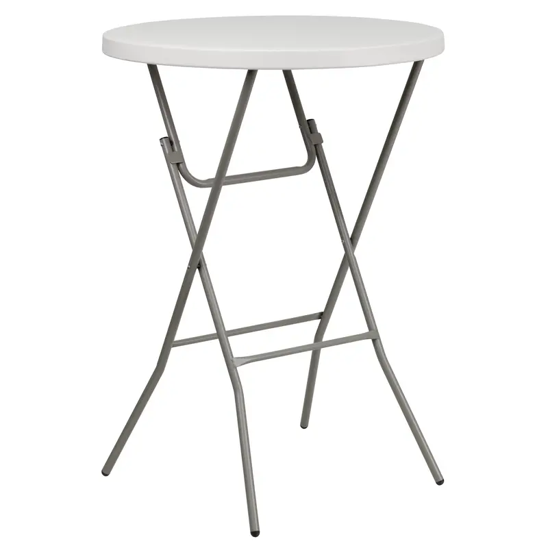 2.63-Foot Round Bar-Height Plastic Folding Table