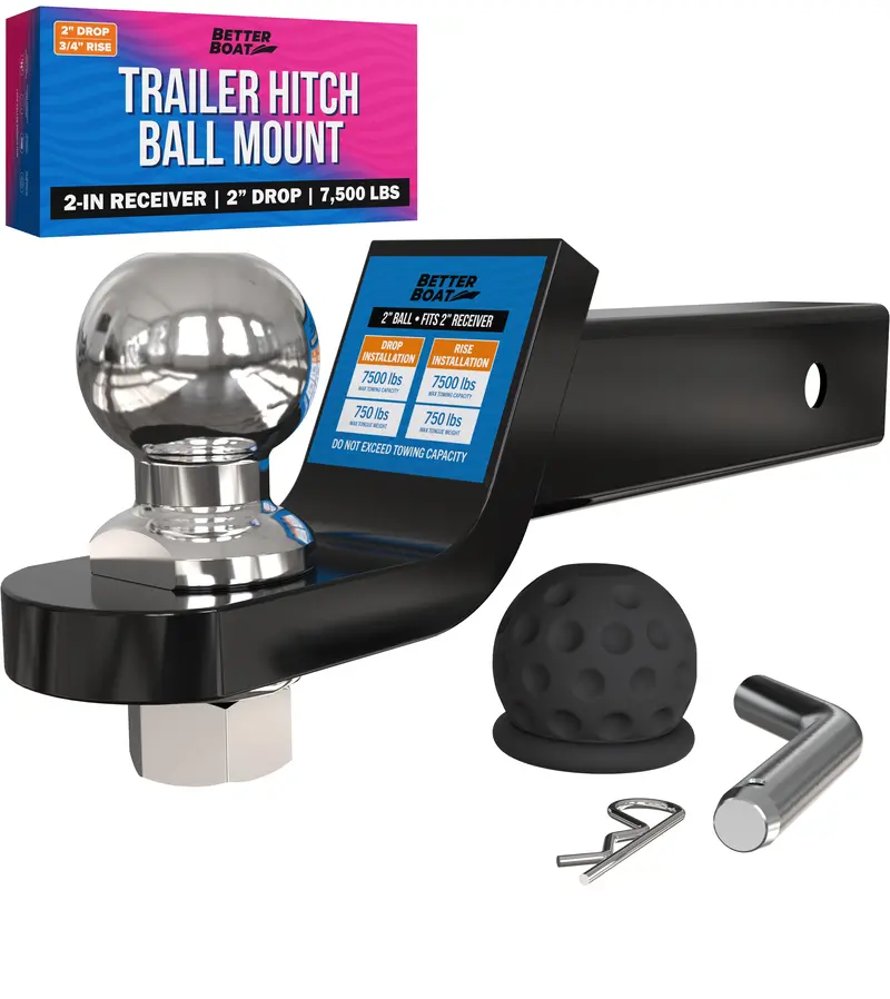 2-Inch Ball Mount Hitch – Adjustable Drop/Rise Trailer Mount