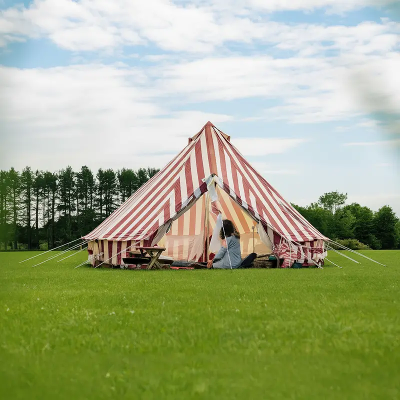 4m Summer Fete Bell Tent – 285gsm Pure Natural Canvas | StoveReady