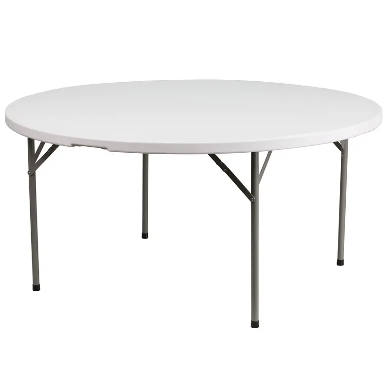 5-Foot Round Commercial-Grade Plastic Folding Table