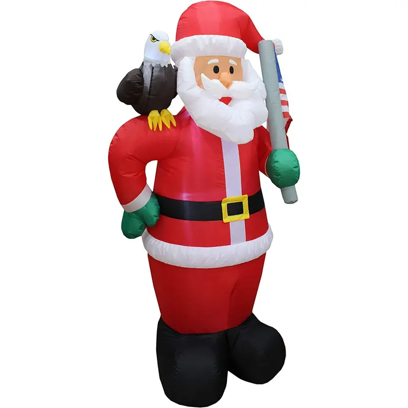 7-Foot Inflatable Lighted Santa Claus Decoration for Holiday Displays
