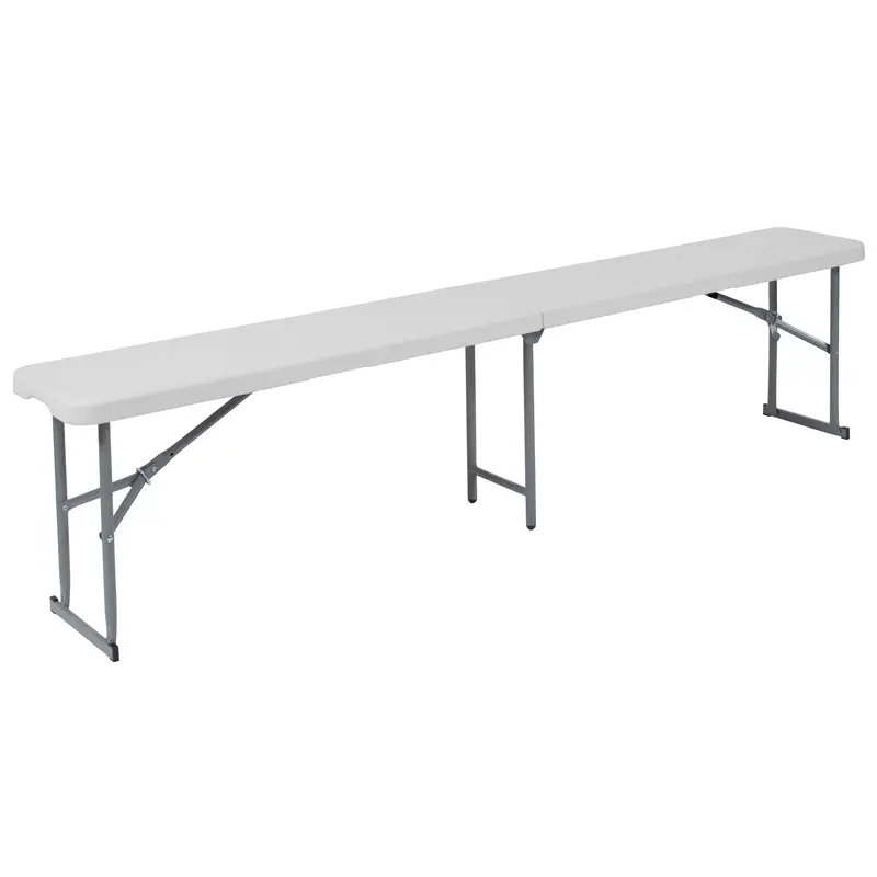 71-Inch Bi-Fold Plastic Bench with Integrated Carry Handle