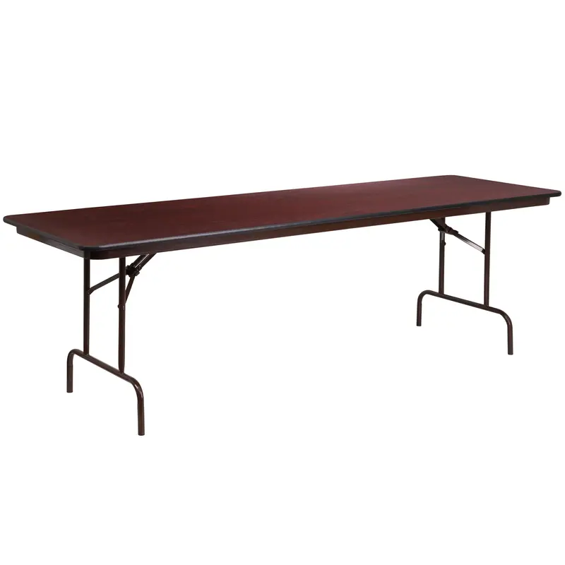 8-Foot High-Pressure Mahogany Laminate Folding Banquet Table