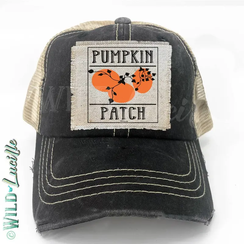 Abstract Pumpkin Patch Fall Trucker Hat