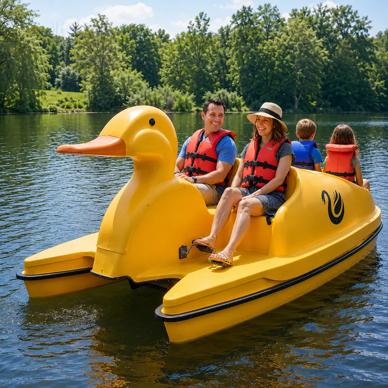 Adventure Glass Duck-Shaped 4-Seat Pedal Boat Platform