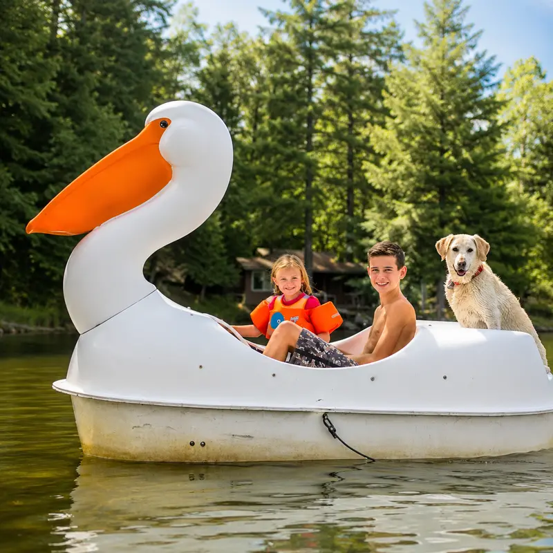 Adventure Glass Pelican-Style Two-Person Pedal Boat – Retro Design