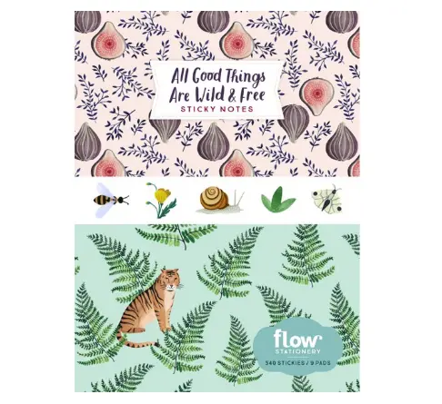 All Good Things Are Wild and Free: Botanical-Themed Sticky Notes