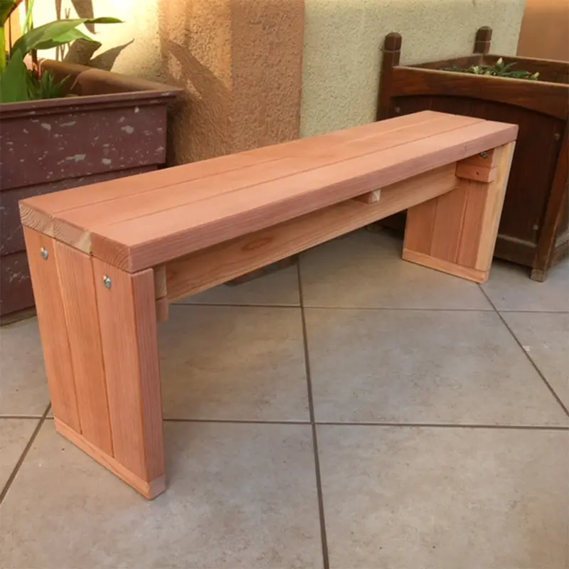 All-Weather Solid Redwood Seating Bench