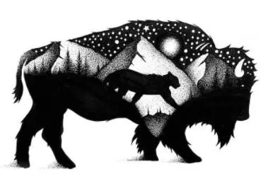 American Bison Wildlife Sticker Design