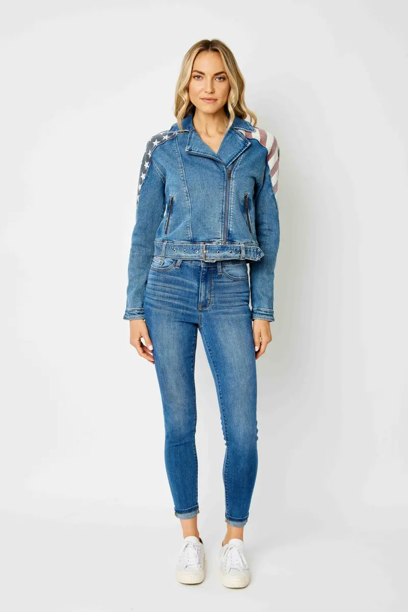 Americana Print Denim Jacket – Judy Blue