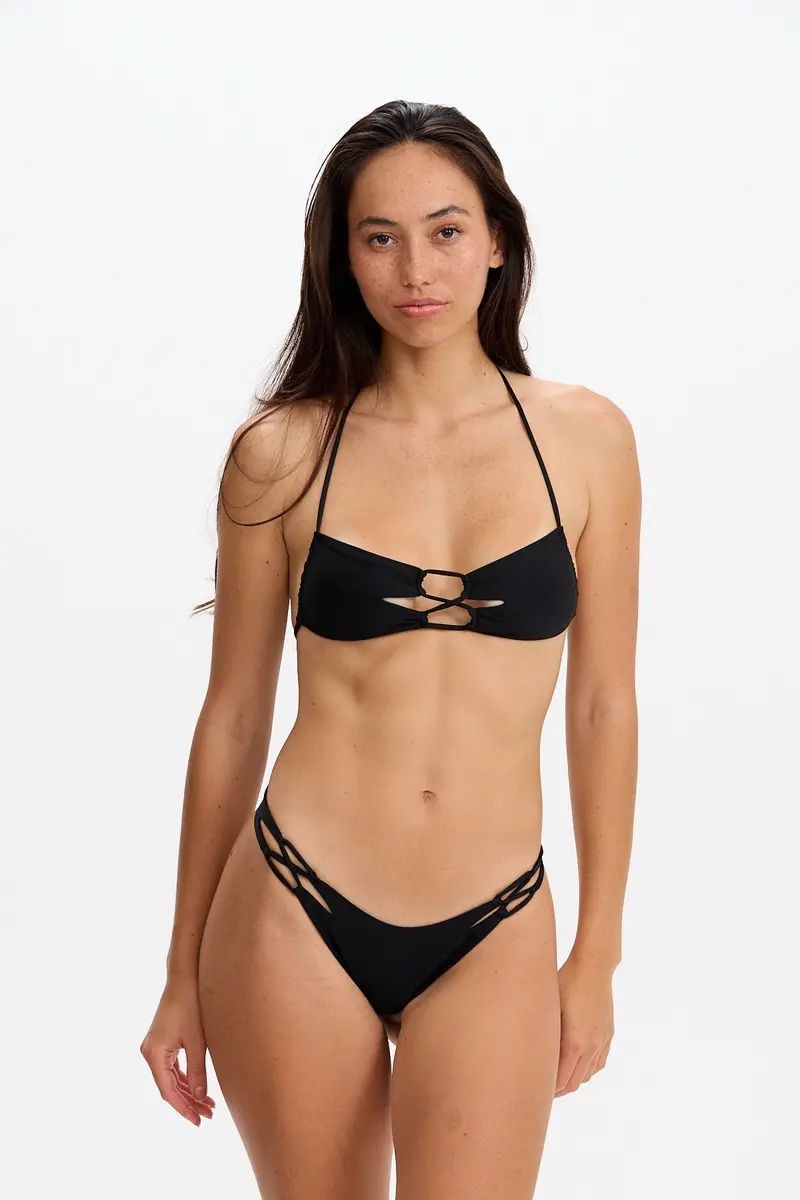 Amy Adjustable Bikini Top – Black