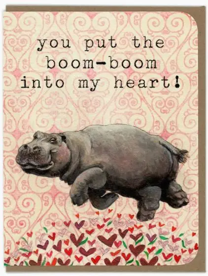 Amy Rose Moore Boom Boom Hippo Affection Card