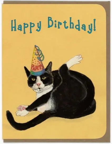Amy Rose Moore Playful Cat Birthday Greeting Card
