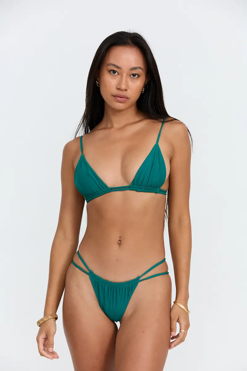 Anini High-Waisted Bottom in Lagoon Blue