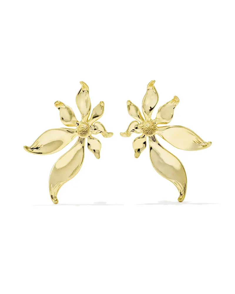 Anya Floral Gold Stud Earrings