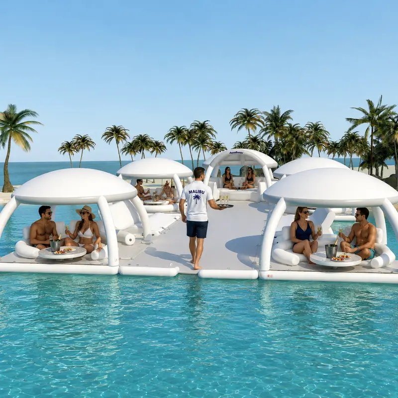 AquaBanas The Cove – Compact Inflatable Island Resort Package