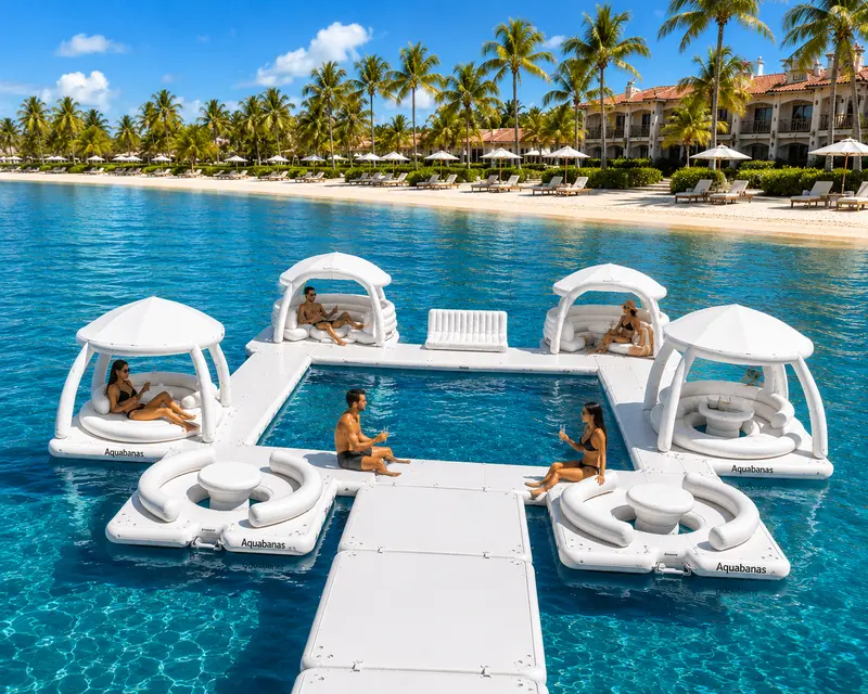 AquaBanas The Harbor – Modular Inflatable Island Resort Package