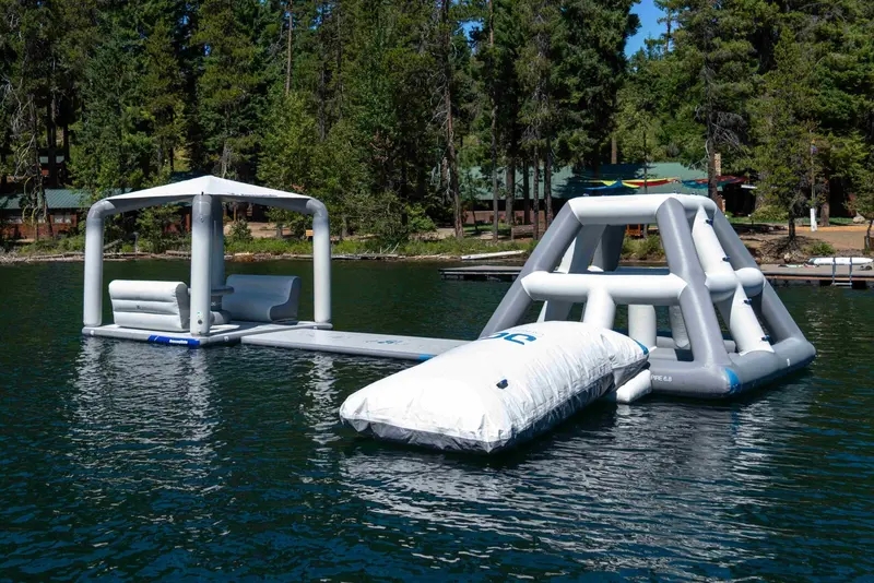 Aquaglide Lakefront Mini Park 2 – Lightweight Inflatable Water Park for Small Groups