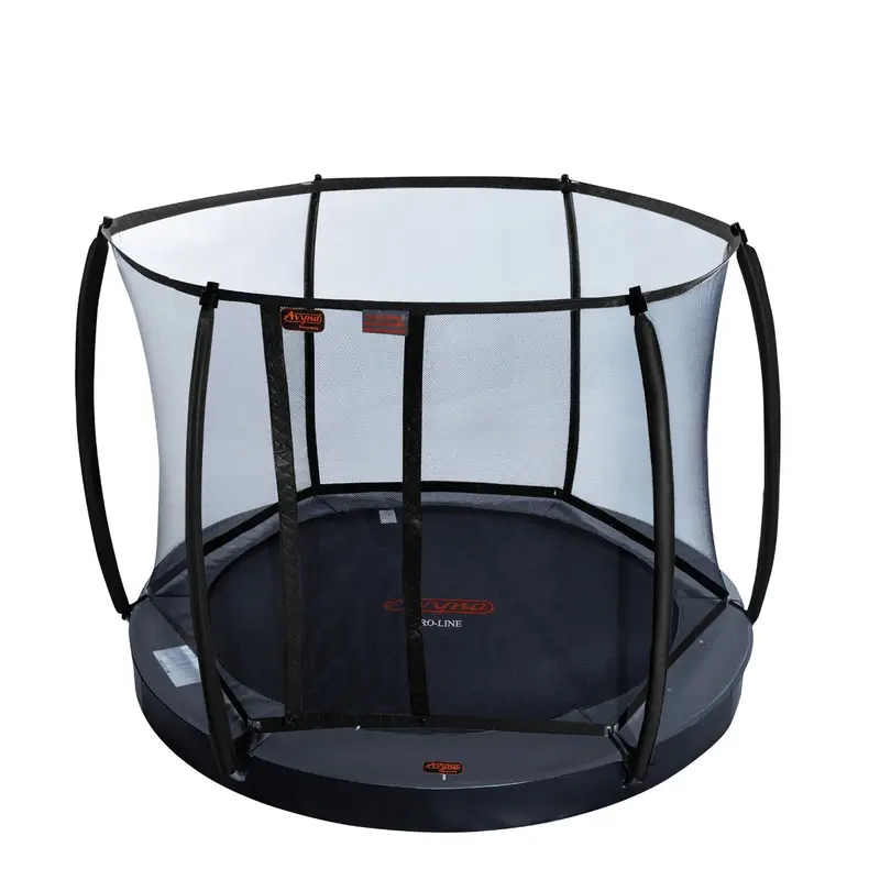 Avyna FlatLevel Round Trampoline 245 cm with Safety Net – Gray