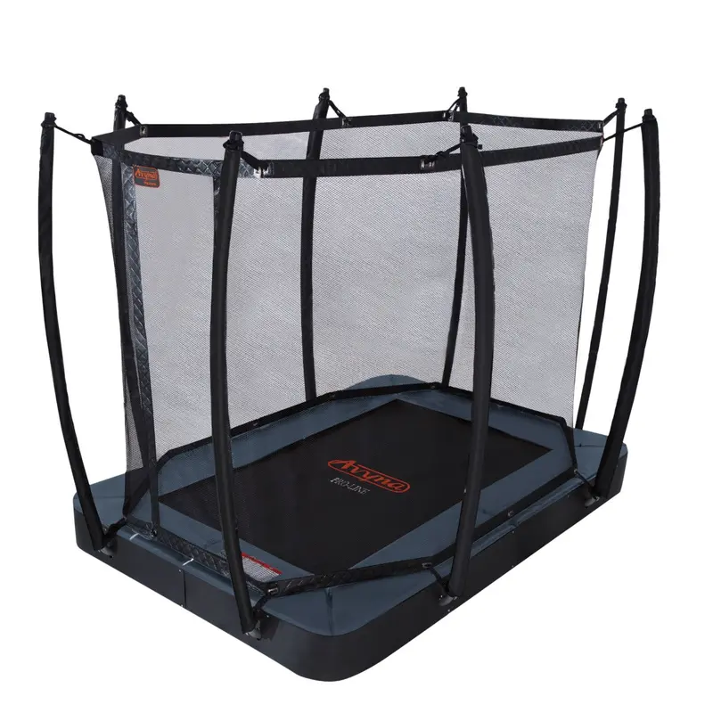 Avyna FlatLevel Trampoline with Safety Net 275×190 cm – Gray (Model 213)