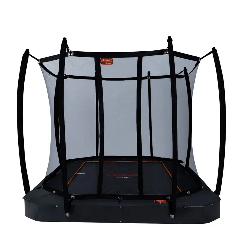 Avyna FlatLevel Trampoline with Safety Net 305×225 cm – Black (Model 223)
