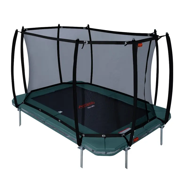 Avyna In-Ground Rectangular Trampoline 380×255 cm – Green with Safety Net