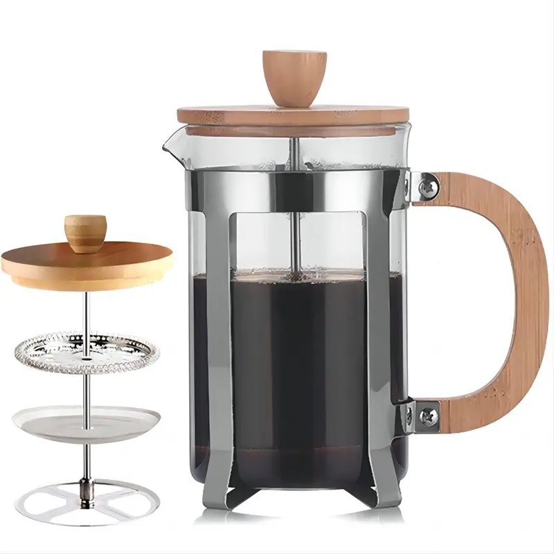 Bamboo 1000mL French Press – Dual-Use Coffee and Tea Brewer