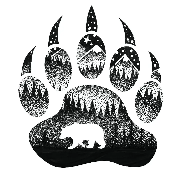 Bear Paw Adventure Sticker – Outdoor Themed Decal