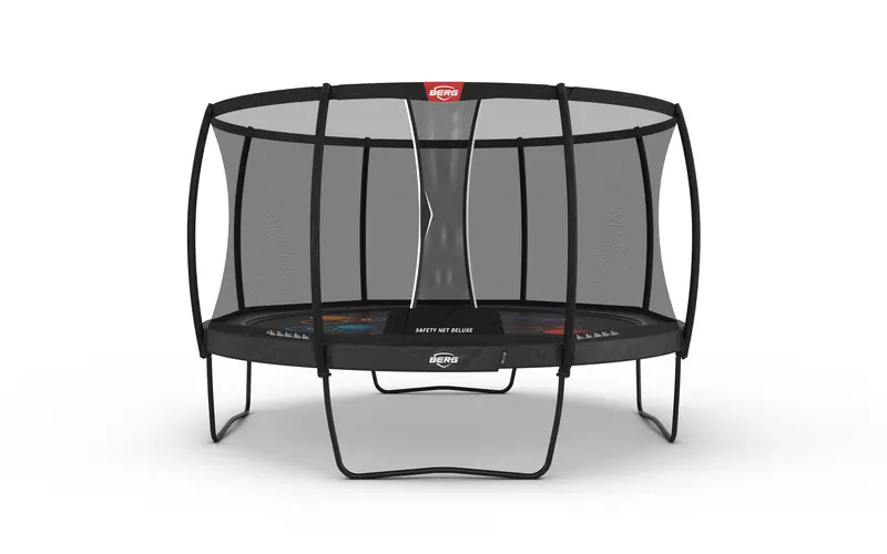 BERG Elite Regular 430 cm Trampoline with Leveling Kit and Deluxe Safety Net – Grey