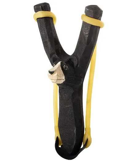 Black Bear-Themed Wooden Slingshot – Decorative & Functional