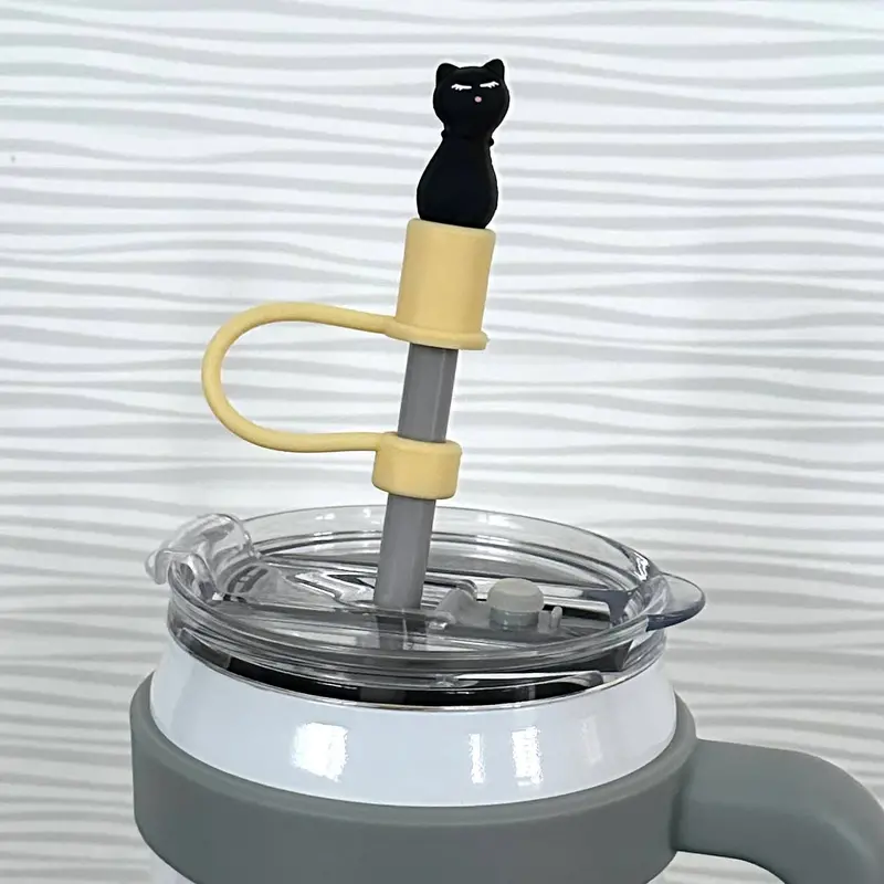 Black Cat Silicone Straw Sleeve – 10mm Diameter