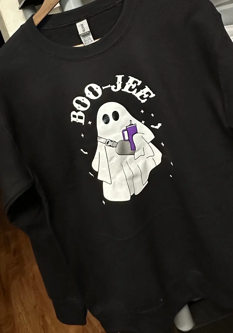 Boo-Jee Halloween-Themed Pullover Sweatshirt