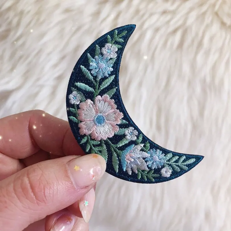 Botanical Moon Phase Embroidery Patch