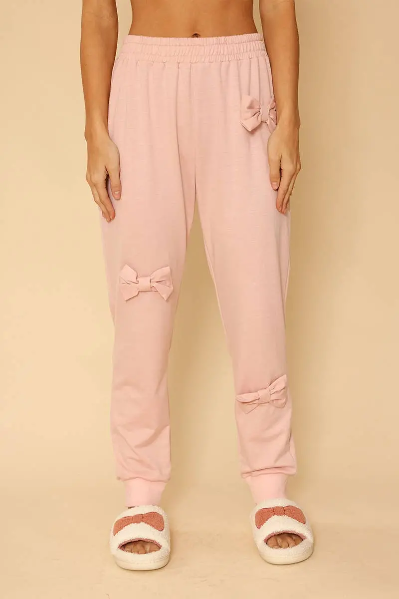Bowtie-Embellished Jogger Sweatpants