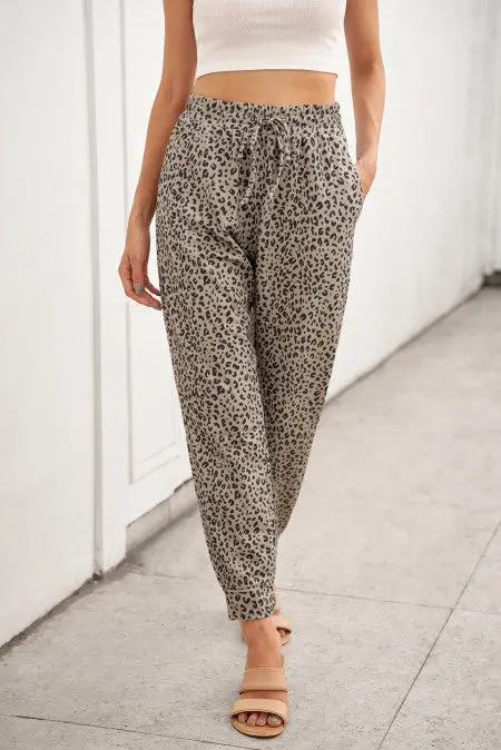 Breezy Leopard-Print Jogger Pants