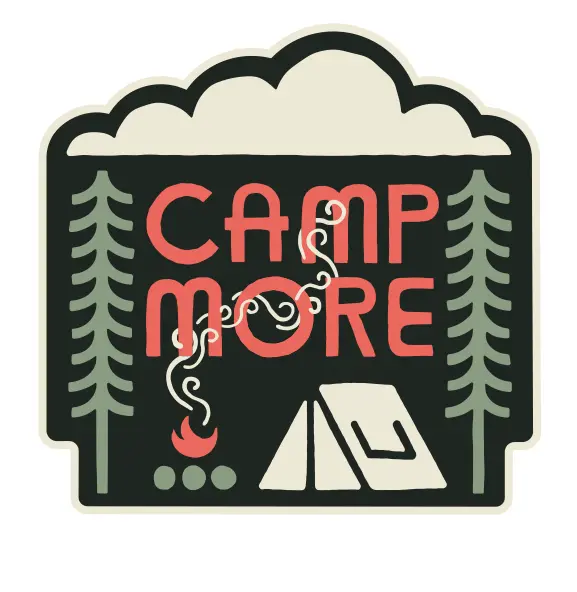 ‘Camp More’ Minimalist Outdoor Motivation Sticker