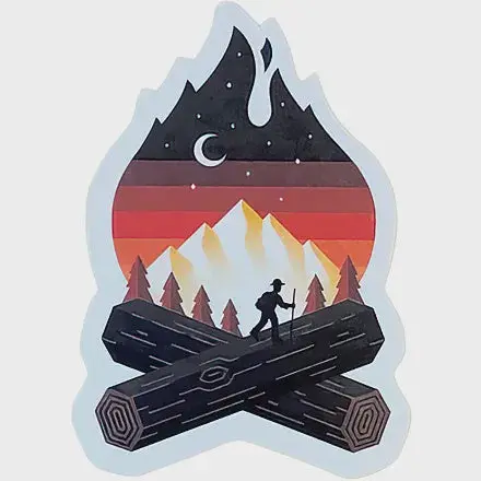 Campfire Glow Sticker – Cozy Outdoor-Themed Vinyl Decal