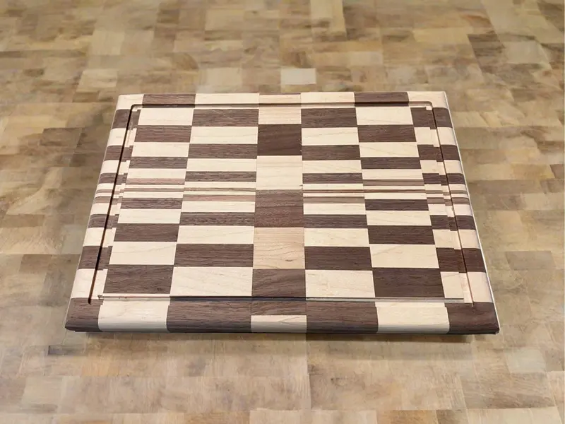 Checkered Maple and Walnut End-Grain Cutting Board