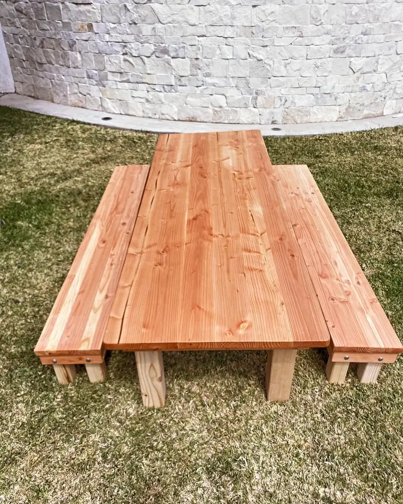 Child-Sized Wooden Dining Set with Benches