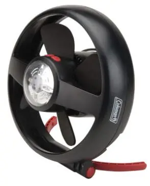 Coleman Portable Fan with Built-In LED Light for Campsites & Cabins