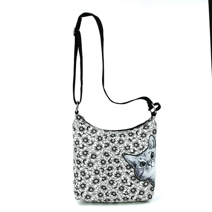 Comeco Inc Peeking Cat Messenger Bag with Adjustable Strap