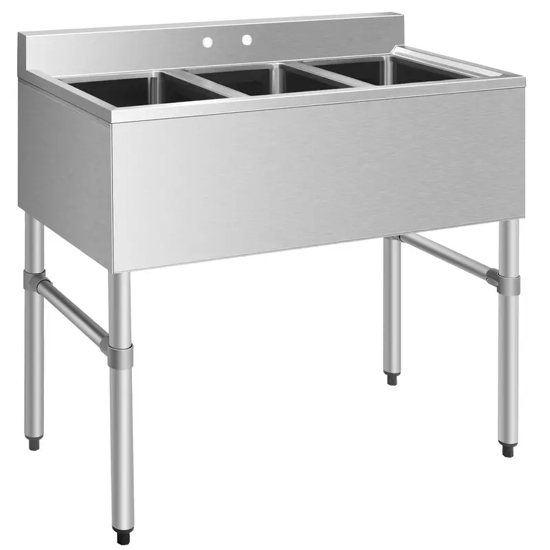 Commercial-Grade 3-Compartment Stainless Steel Utility Sink