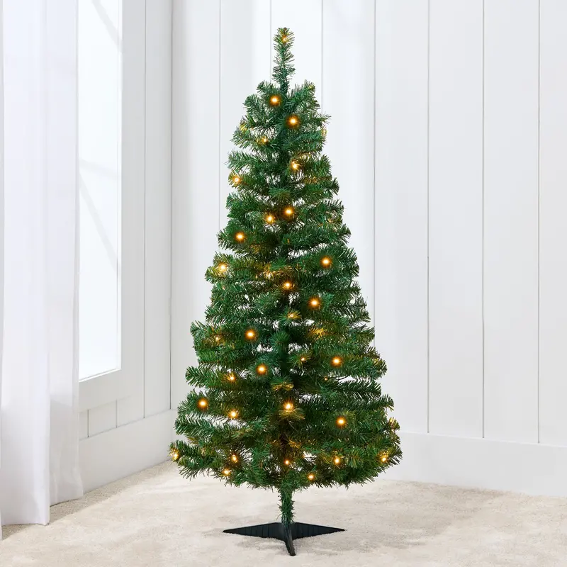 Compact 4-Foot Colorful Mini Spruce Tree with Integrated LED Lighting