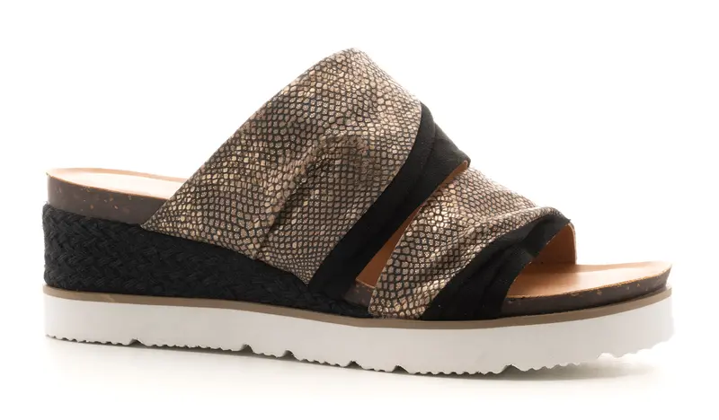 Corkys Believe Adjustable Sandal in Black Leather