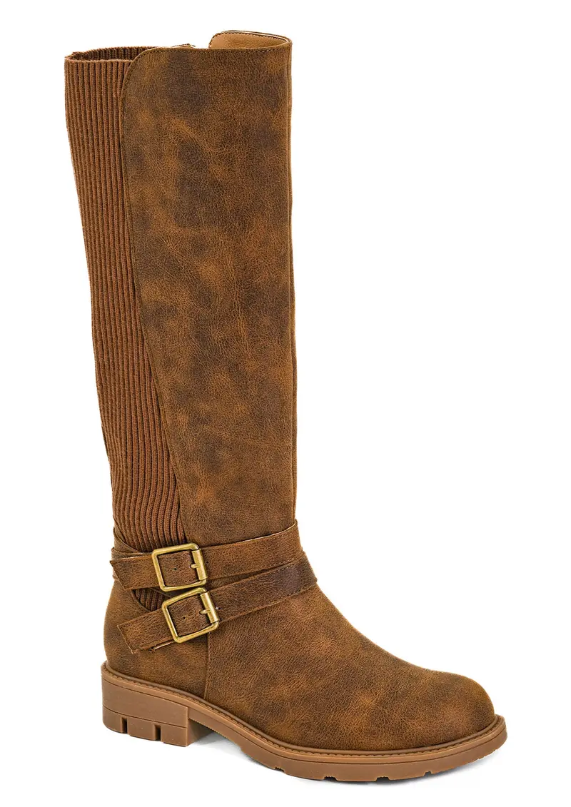 Corkys Hay Bale Mahogany Tall Boot – Rich Brown Leather-Look Design