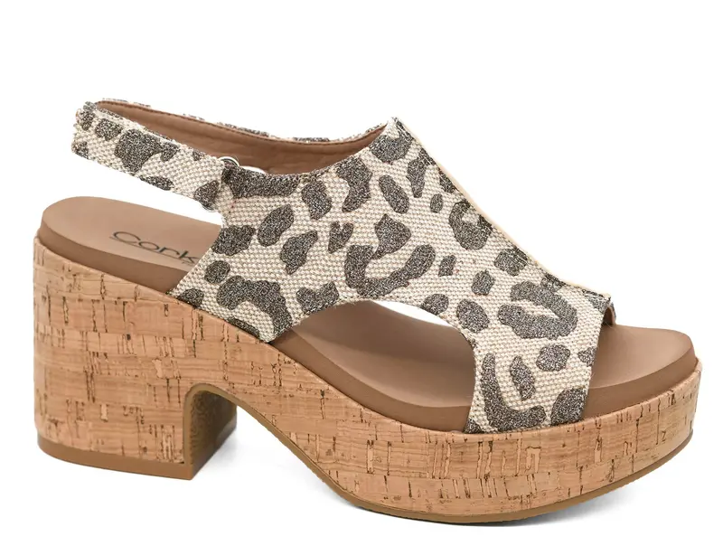 Corkys Miss Carley Tan Leopard-Print Sparkle Sneakers