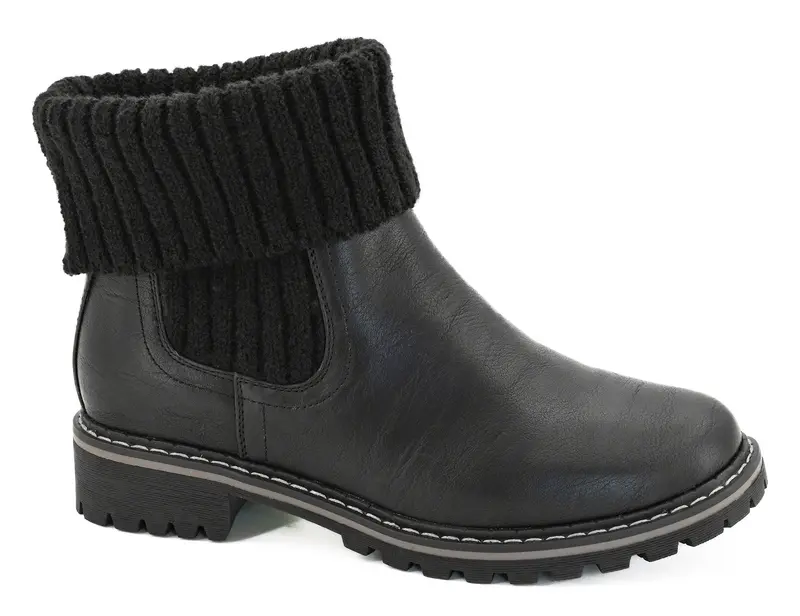 Corkys Quiver Ankle Boot with Black Knit Cuff Detail