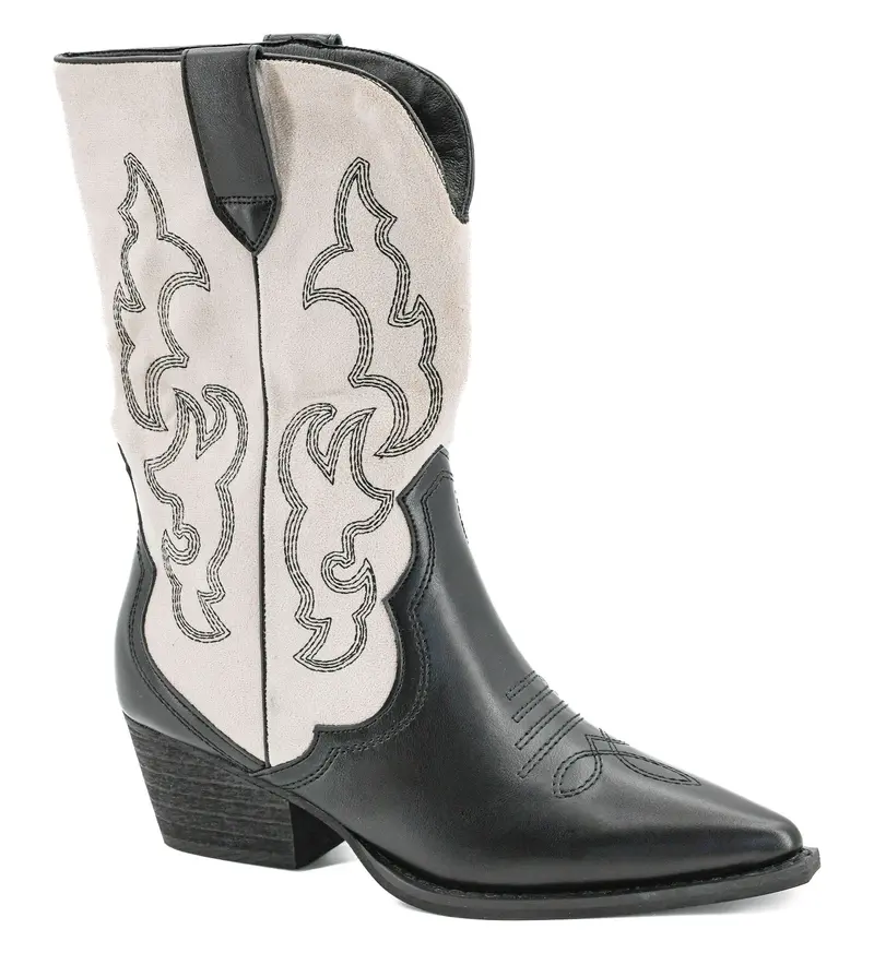 Corkys Somebody’s Problem Western Boots – Black and Ivory Cowboy Style