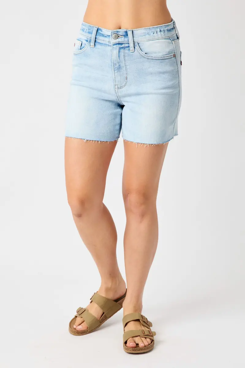 Destroyed Back Denim Shorts – High-Rise Style – Judy Blue